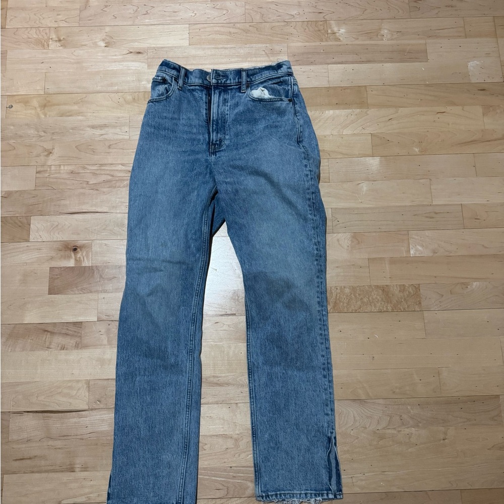 Abercrombie & Fitch Light Blue High-Rise Straight Jeans